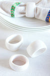 SET OF 4 White Bone Napkin Rings