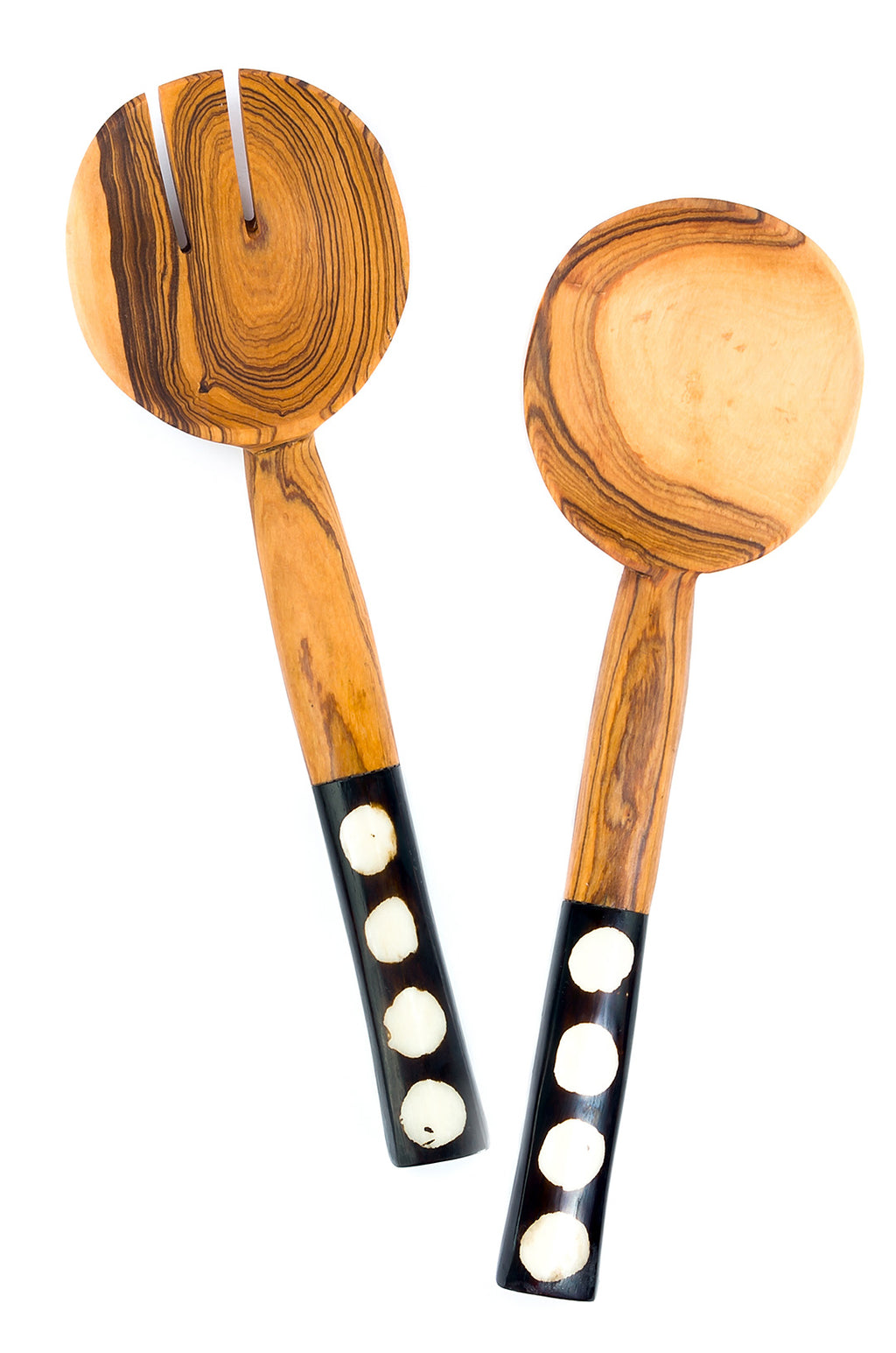 Bold Polka Dot Olive Wood Salad Servers Default Title