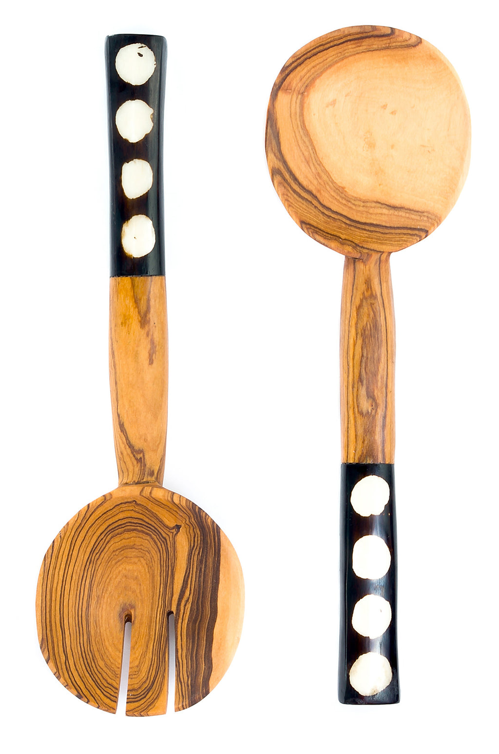 Bold Polka Dot Olive Wood Salad Servers Default Title