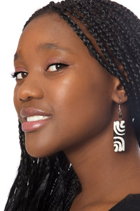 Kenyan Cow Bone Ripple Earrings