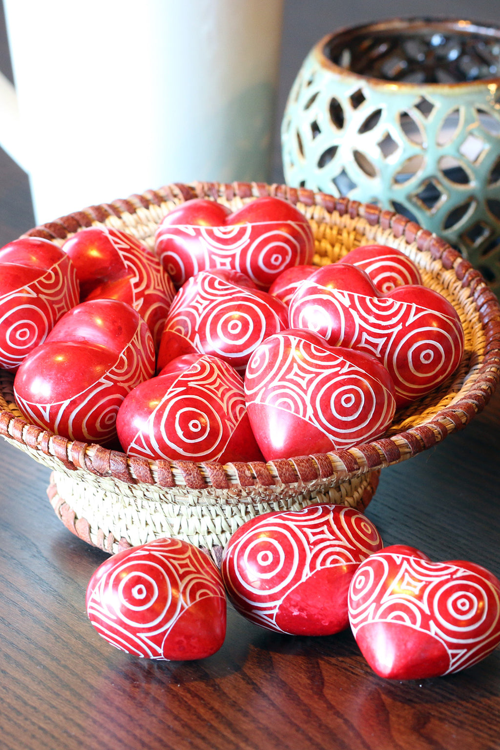 Cherry Red Swirl Kenyan Soapstone Sweet Hearts Default Title