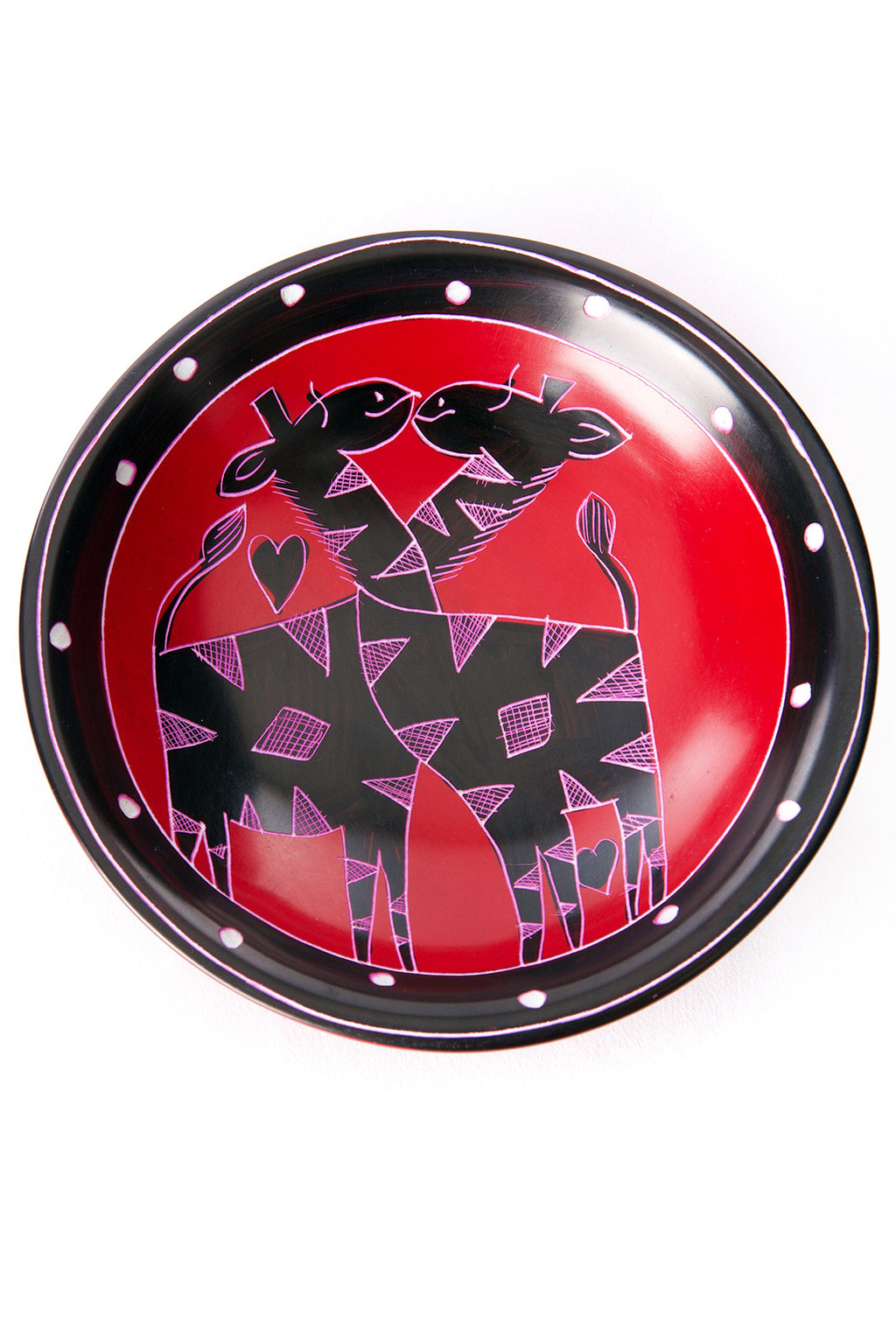 Red Romancing Giraffe Soapstone Bowl Default Title