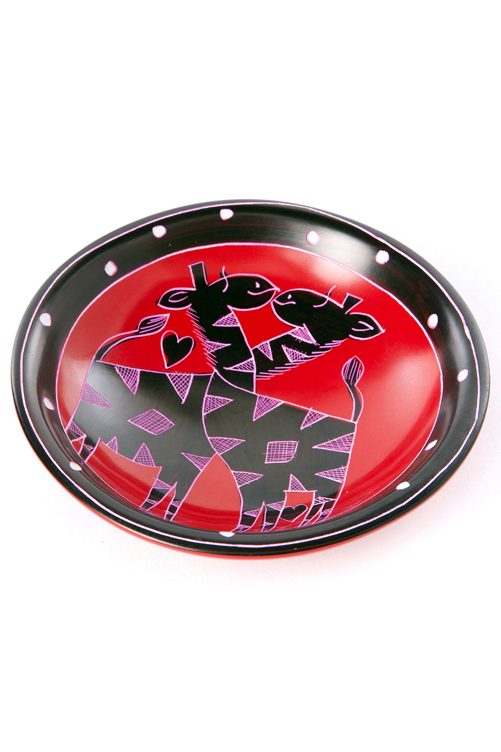 Red Romancing Giraffe Soapstone Bowl Default Title