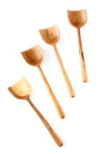 Set of 4 Kenyan Wild Olive Wood Serving Shovel Spoons Default Title