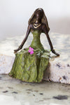 <i>Seated Beauty</i> Burkina Bronze Sculpture