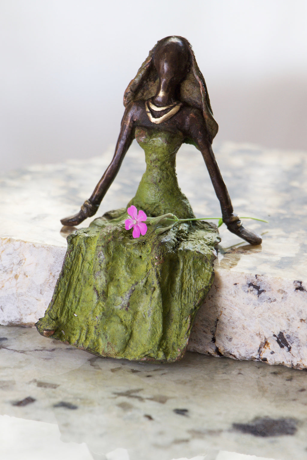 <i>Seated Beauty</i> Burkina Bronze Sculpture