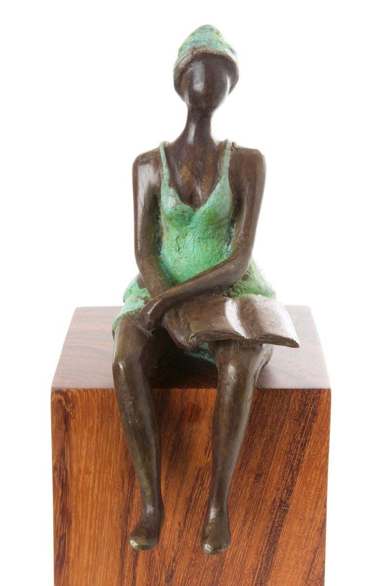 <i>Seaside Scholar</i> Burkina Bronze Sculpture