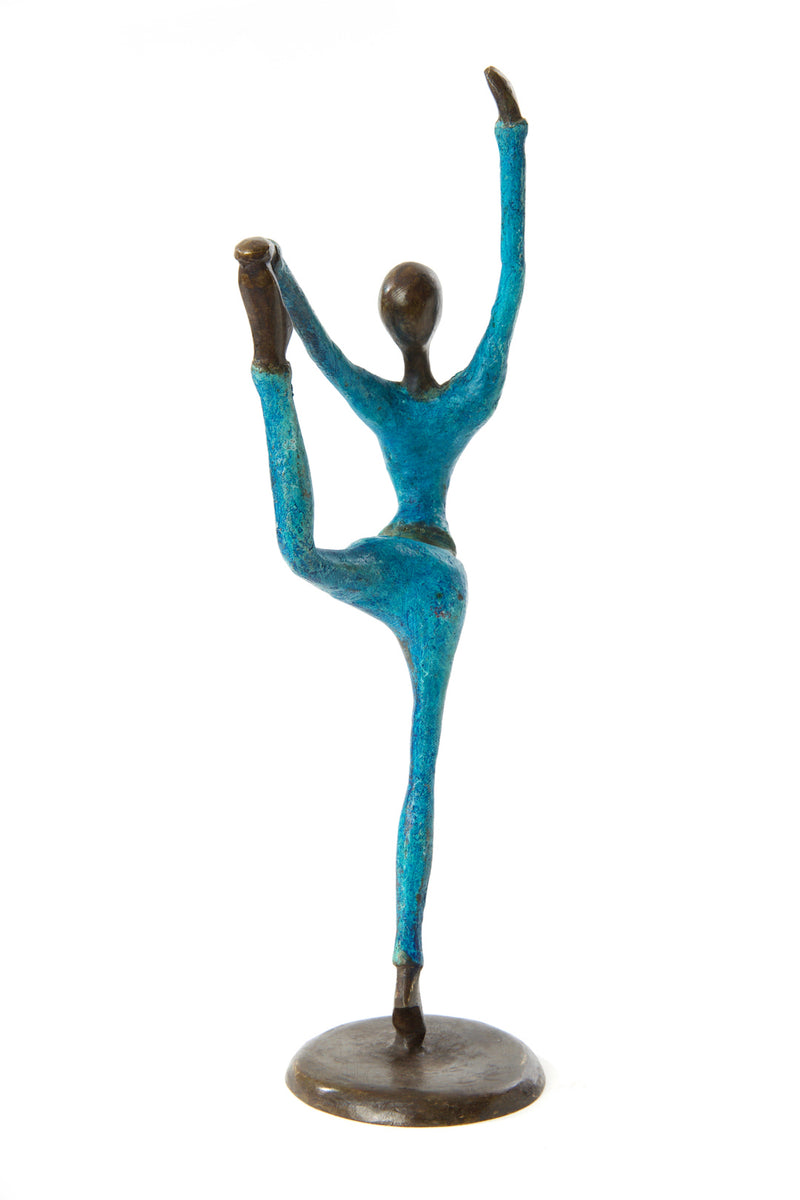 Burkina Bronze Yoga Dancer Pose Sculpture