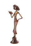 Burkina Bronze Noble by Nature Walking Reader Sculpture