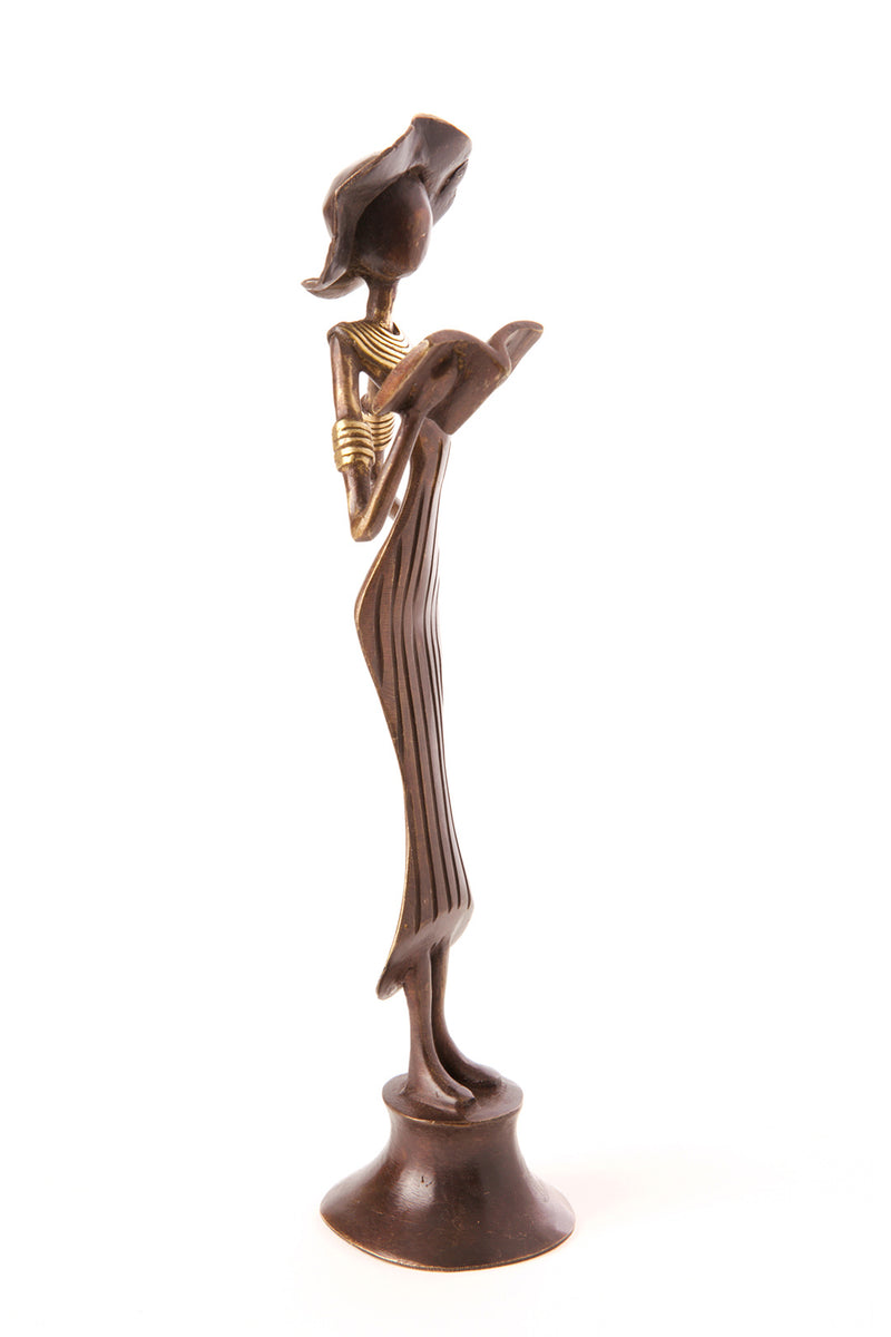 Burkina Bronze Noble by Nature Walking Reader Sculpture