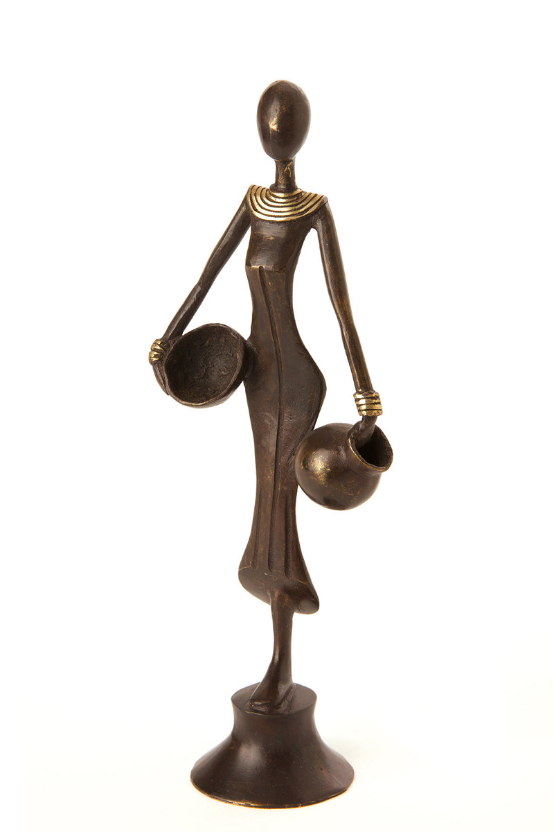 Burkina Bronze Noble by Nature Woman with Calabash Bowl