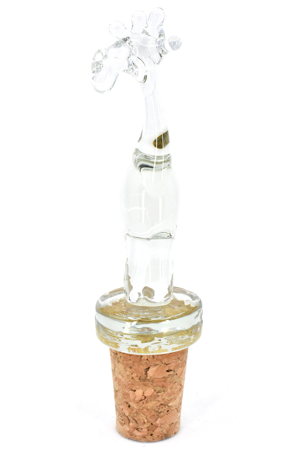 Handblown Recycled Glass Giraffe Bottle Stopper Default Title