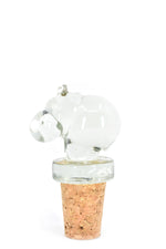 Handblown Recycled Glass Hippo Bottle Stopper Default Title