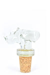 Handblown Recycled Glass Rhino Bottle Stopper Default Title