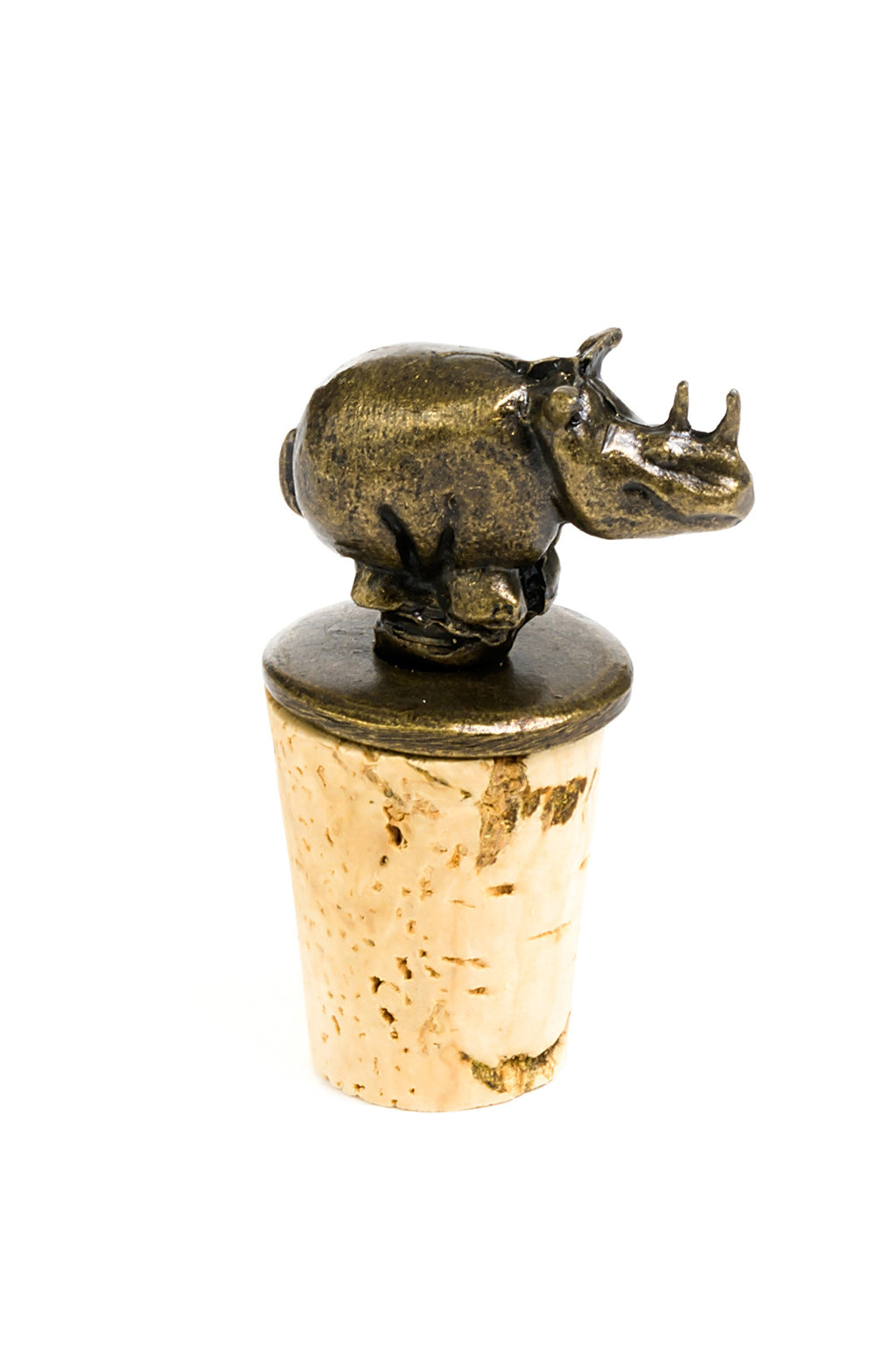 South African Brass Rhino Wine Bottle Stopper Default Title