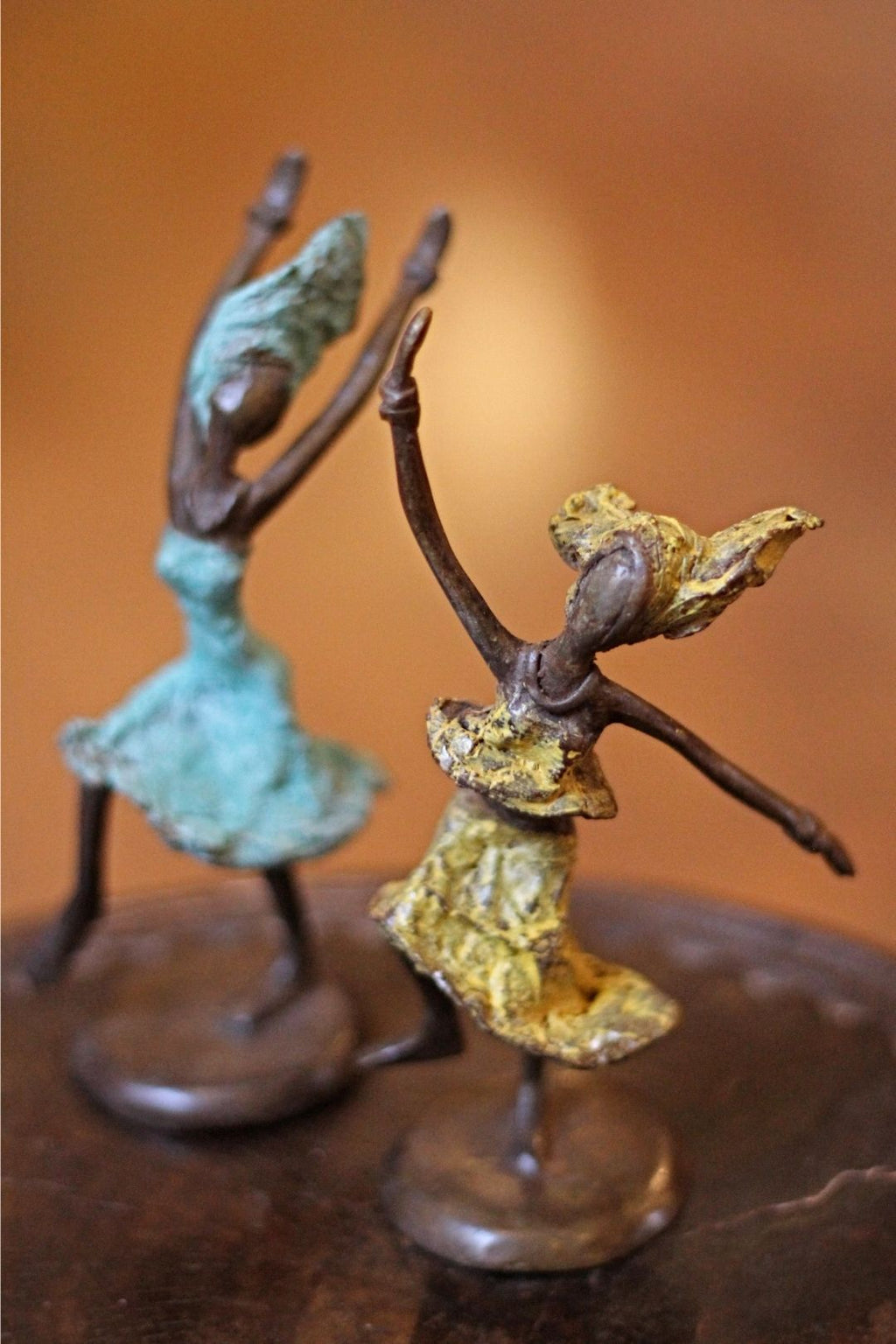 Burkina Faso Bronze Miniature Celebrating Lady Sculpture