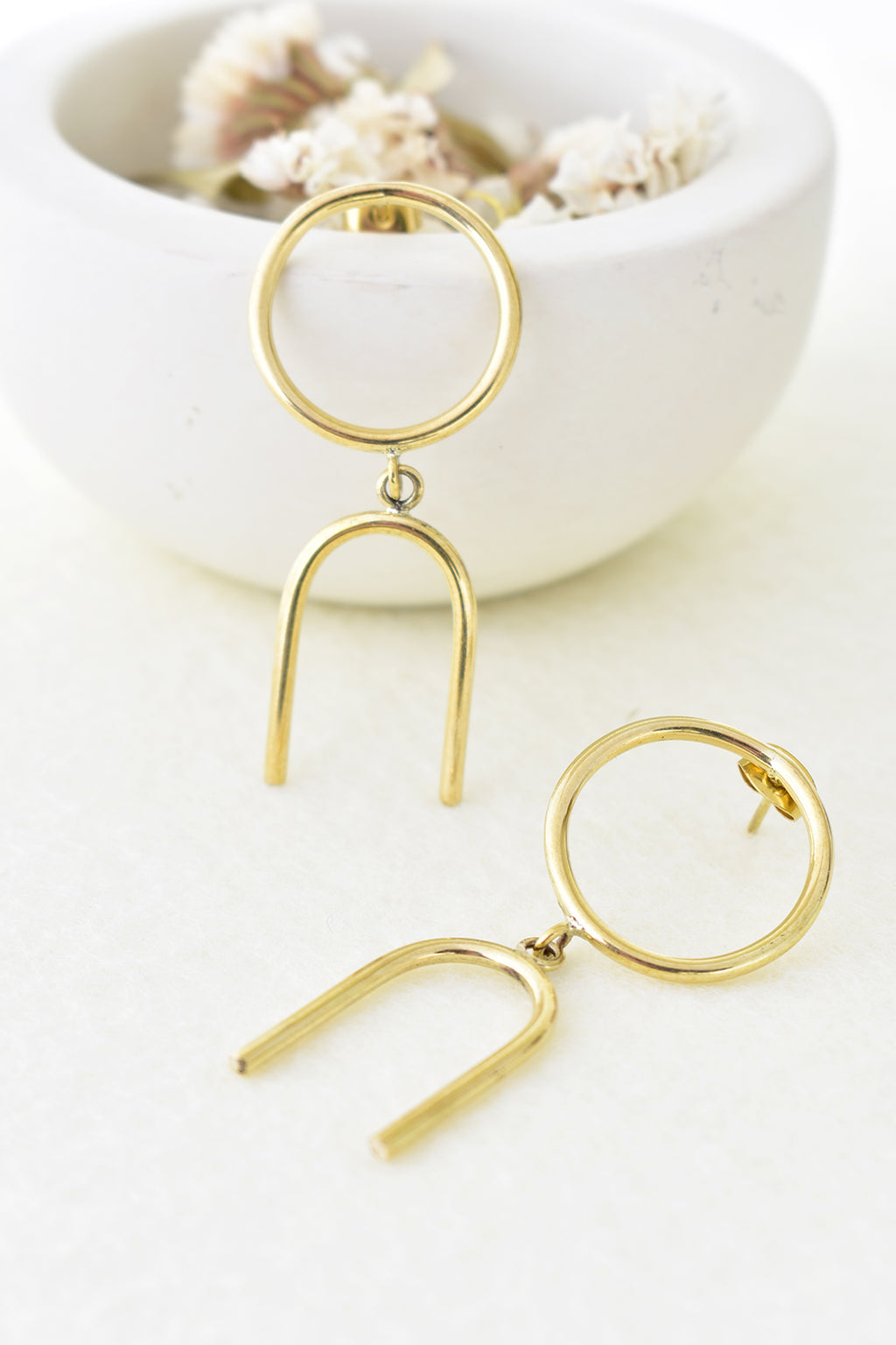 House of Cindimini Brass Rune Earrings