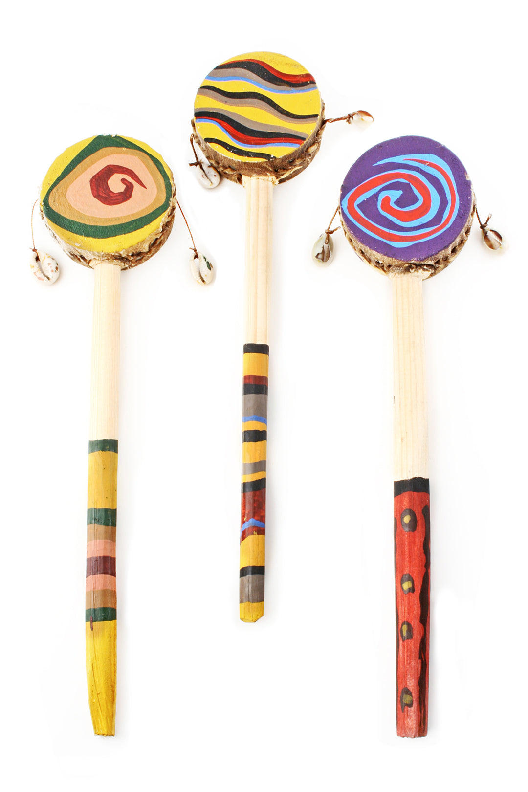 Tiny Handpainted Leather Spin Drum