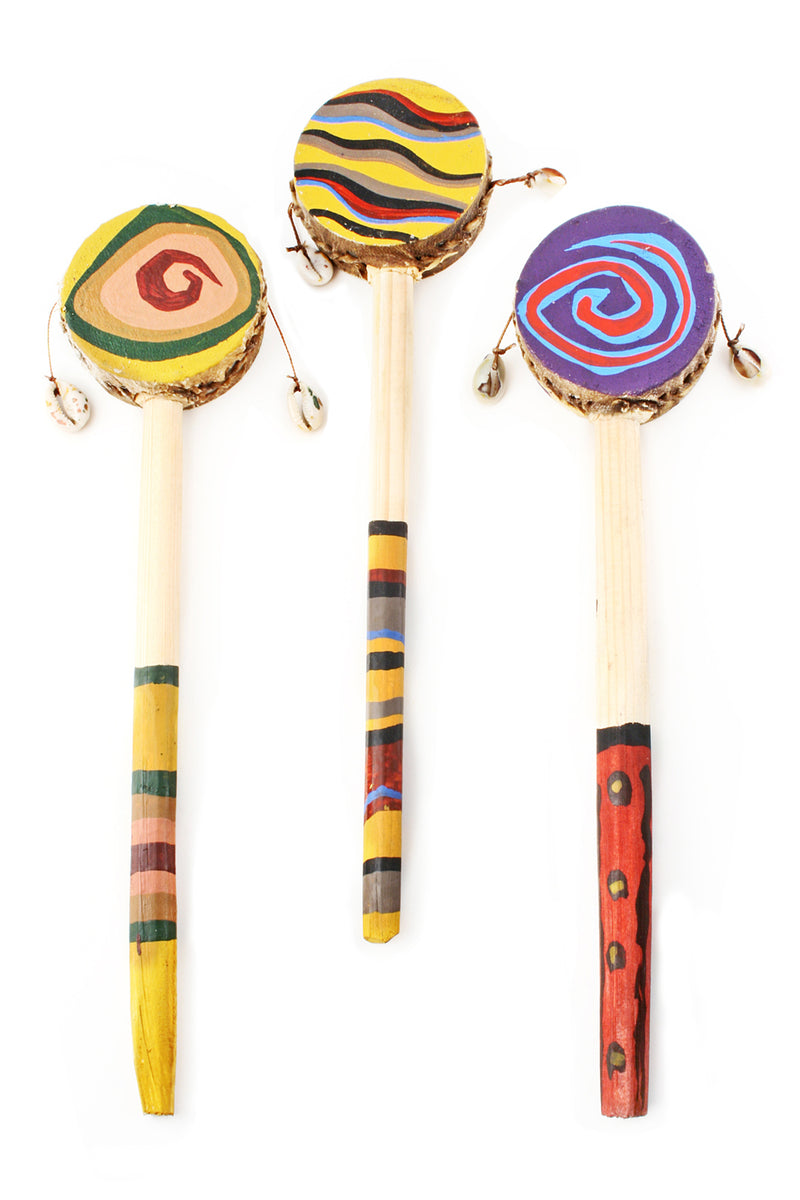 Tiny Handpainted Leather Spin Drum
