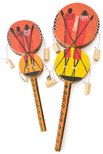 Small Maasai Warrior Design Double Spin Drum