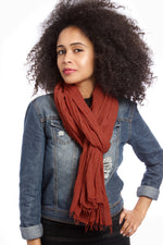 Sienna Whisper Light Cotton Shawl from Ethiopia