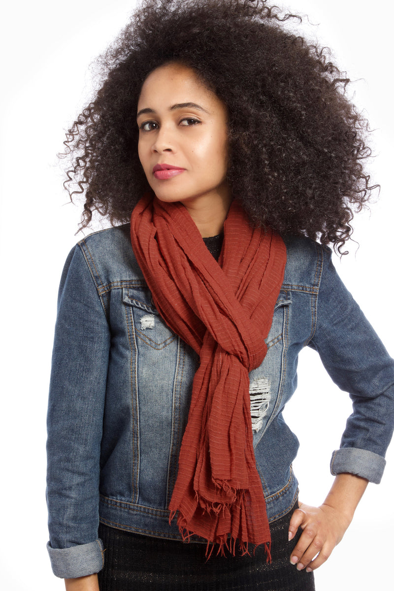 Sienna Whisper Light Cotton Shawl from Ethiopia