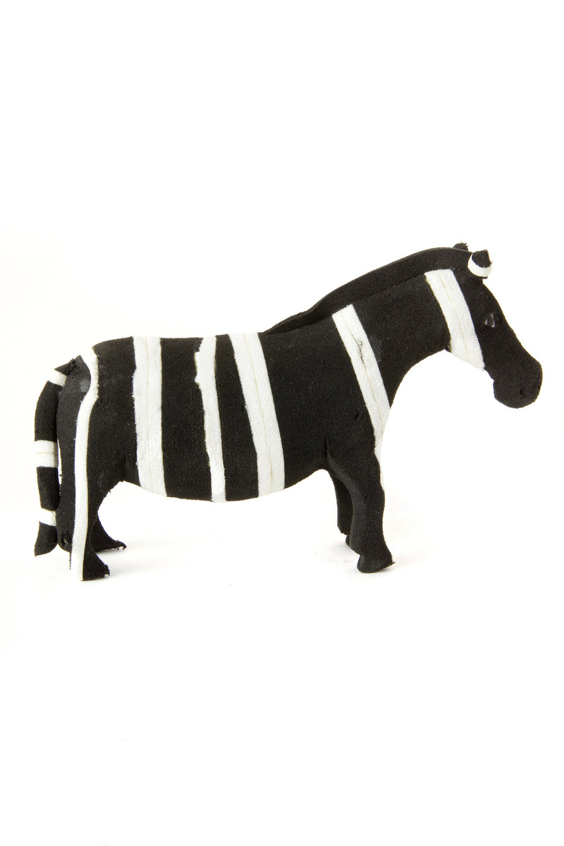 Small Recycled Flip Flop Zebra Sculpture