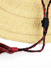 Natural Ghanaian Short Brimmed Straw Hat with Strap