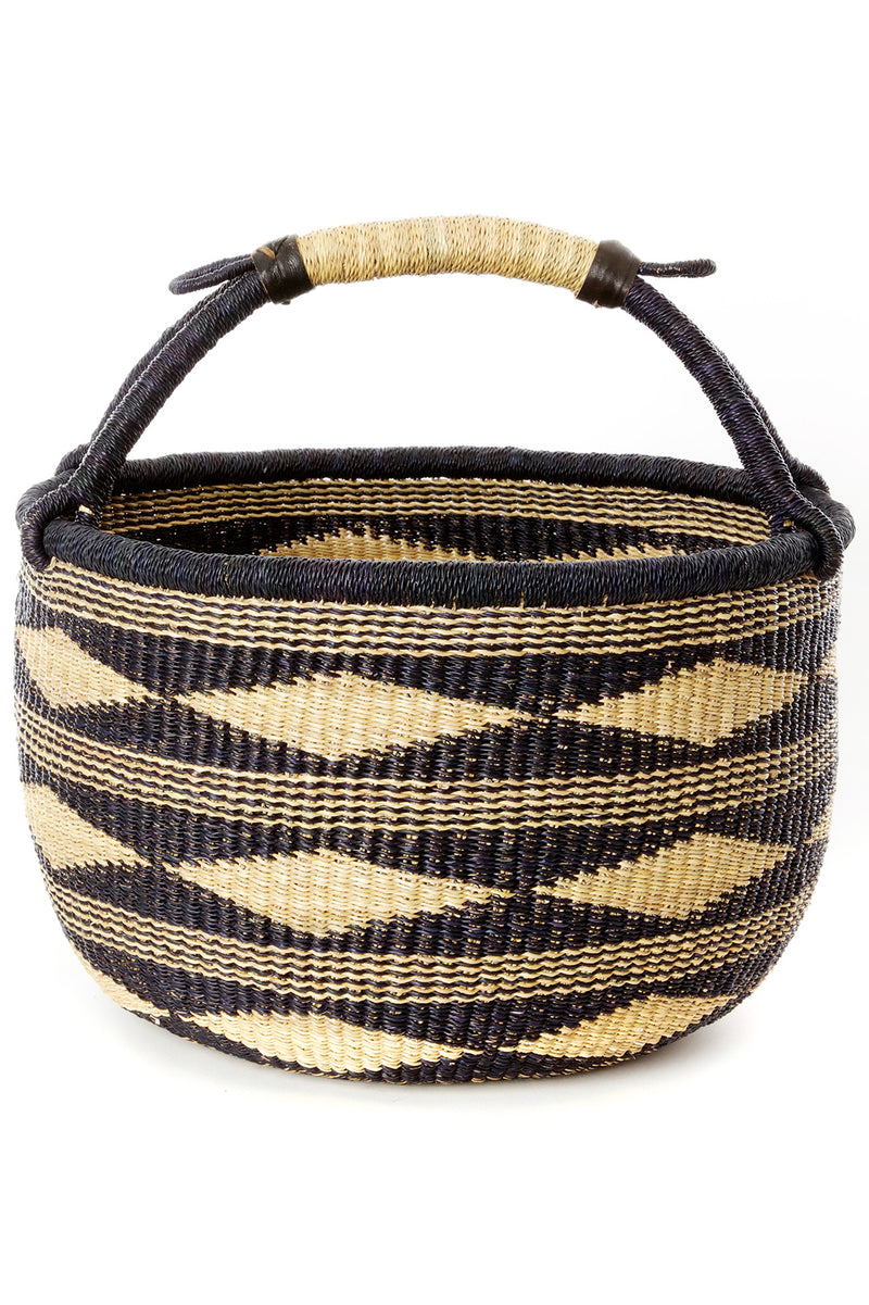 Midnight Diamond Handwoven Decorative Bolga Basket Default Title