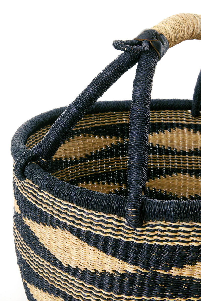 Midnight Diamond Handwoven Decorative Bolga Basket Default Title