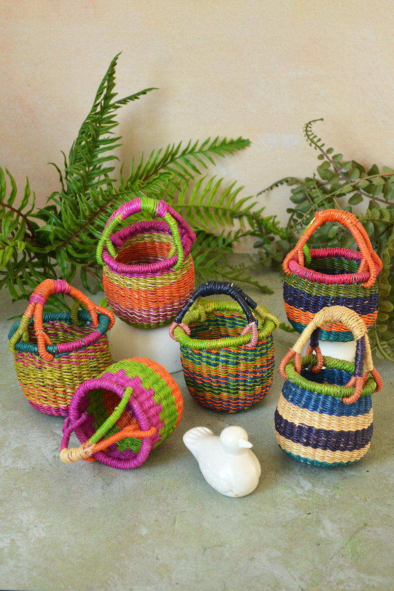 Teeny Tiny Assorted Bolga Baskets - Sold Singly