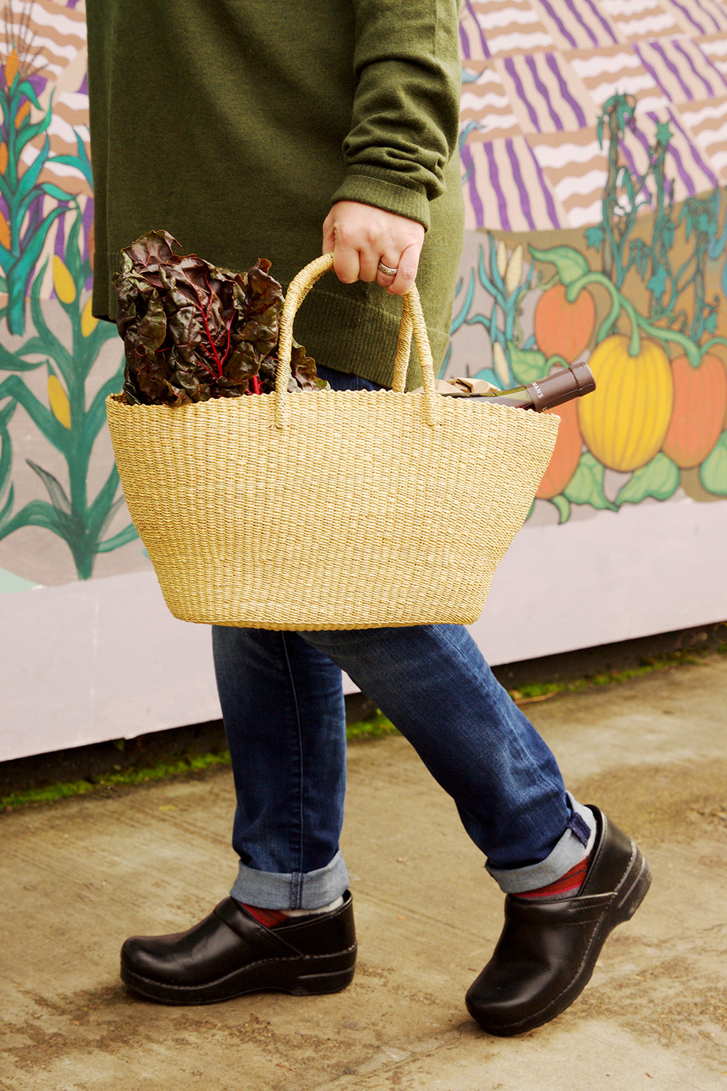 Natural Ghanaian Petite Market Shopper Tote Default Title