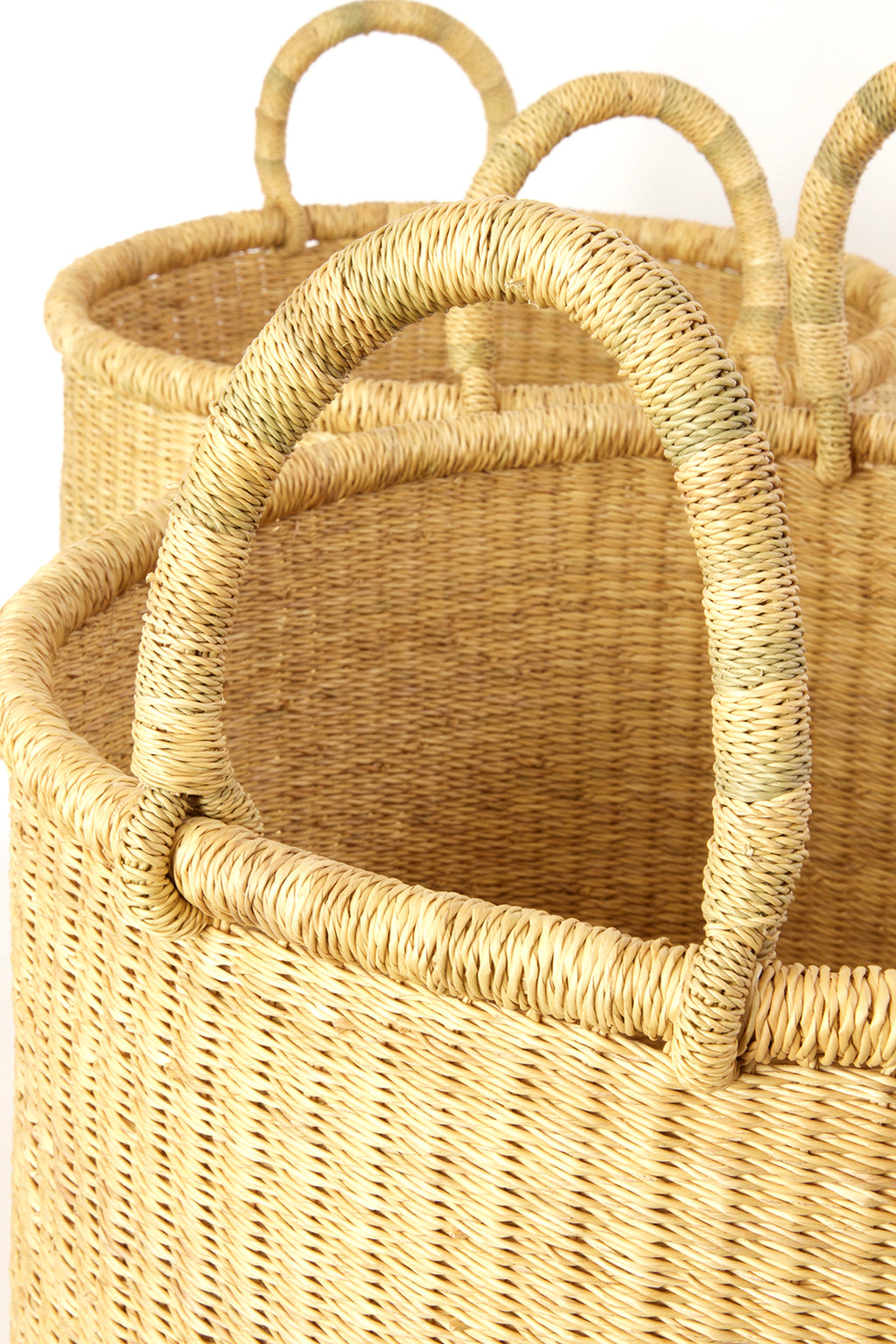 Set of Two All Natural Elephant Grass Baskets Default Title