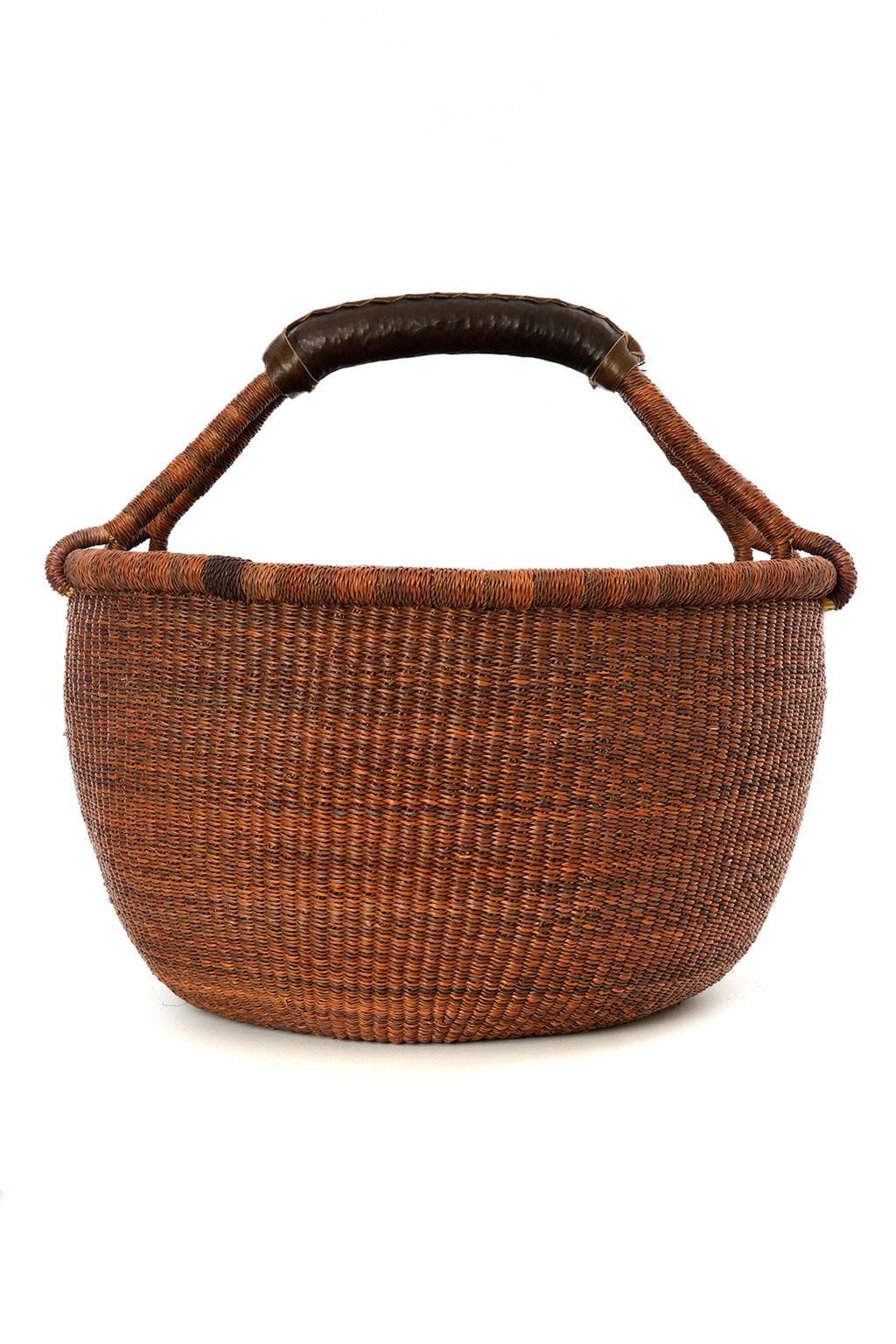 Gingerbread Bolga Basket with Leather Handles Default Title