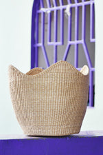 Natural Elephant Grass Tulip Basket