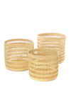 Set of Three Veta Vera Lace Weave Basket Bins Default Title