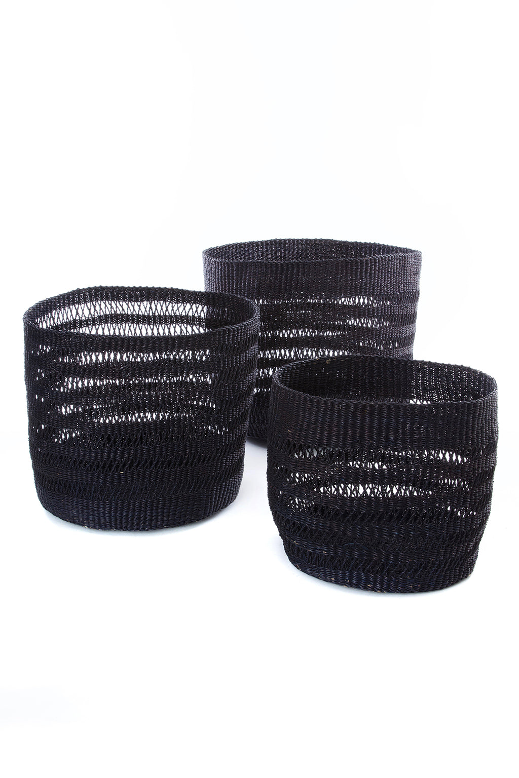 Set of Three Raven Veta Vera Lace Weave Basket Bins Default Title