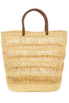 Lace Weave Shopper with Leather Handles from Ghana