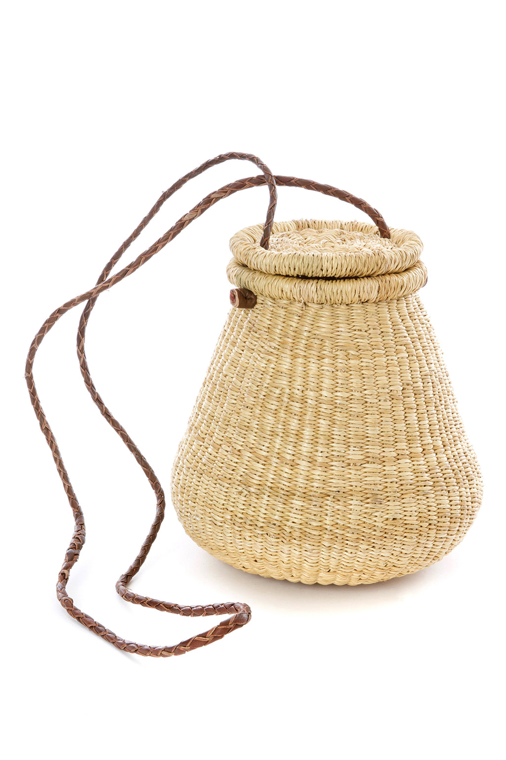 Ghanaian Rambling Rose Lidded Basket Purse Default Title