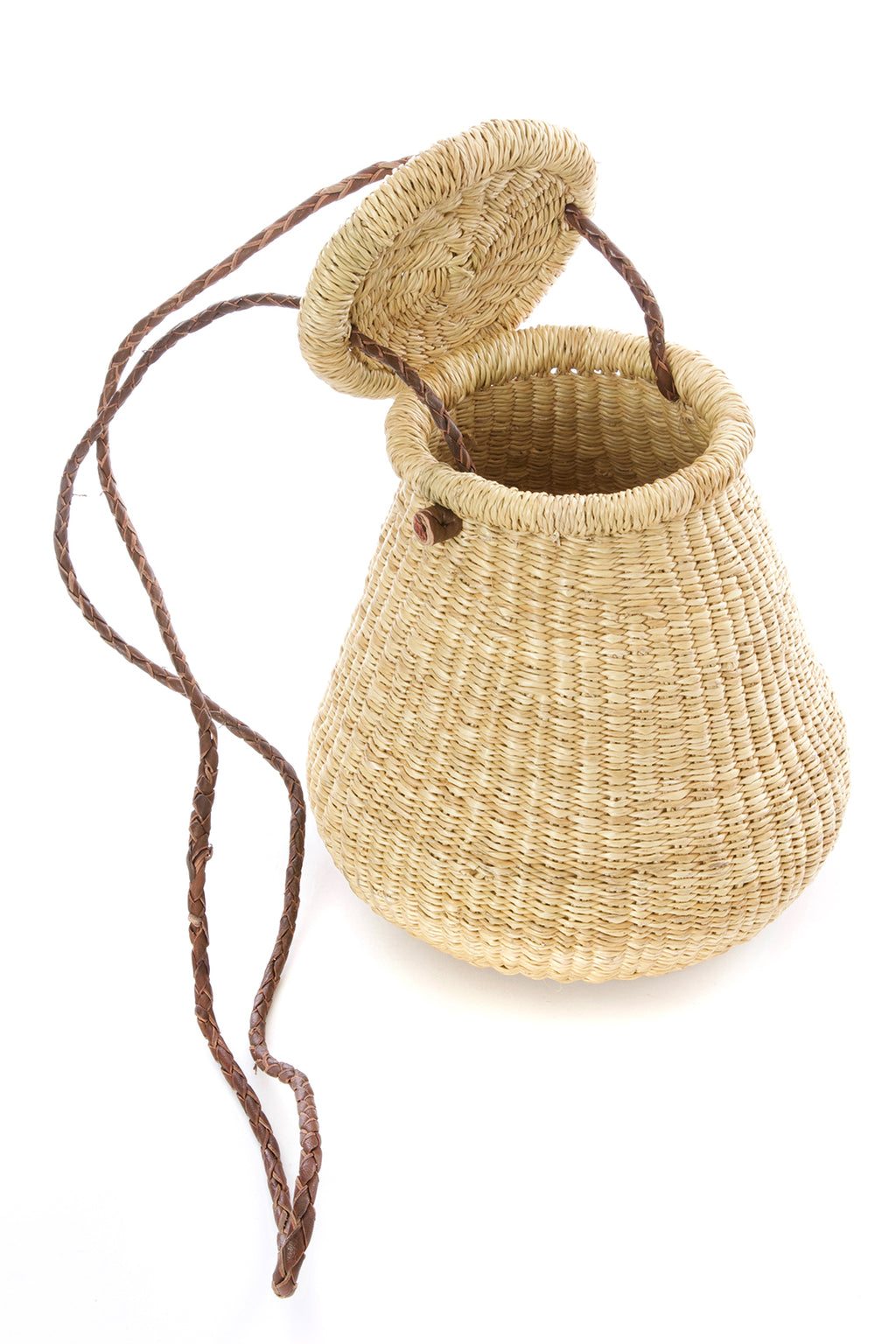 Ghanaian Rambling Rose Lidded Basket Purse Default Title