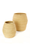 Set of Two All Natural Elephant Grass Barrel Baskets Default Title