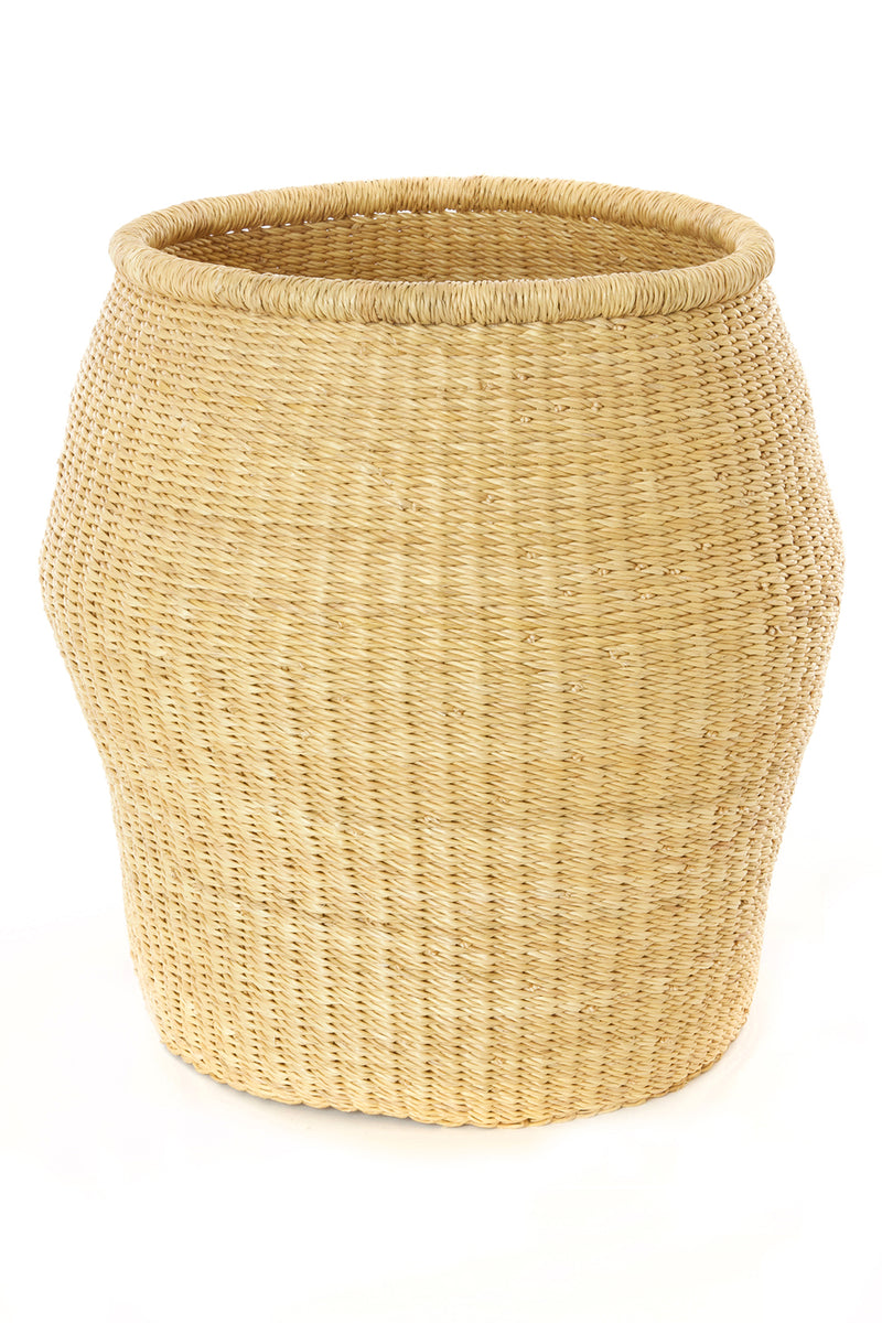 Set of Two All Natural Elephant Grass Barrel Baskets Default Title