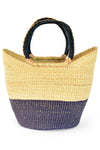 Inkwell Color Block Wing Shopper with Braided Leather Handles