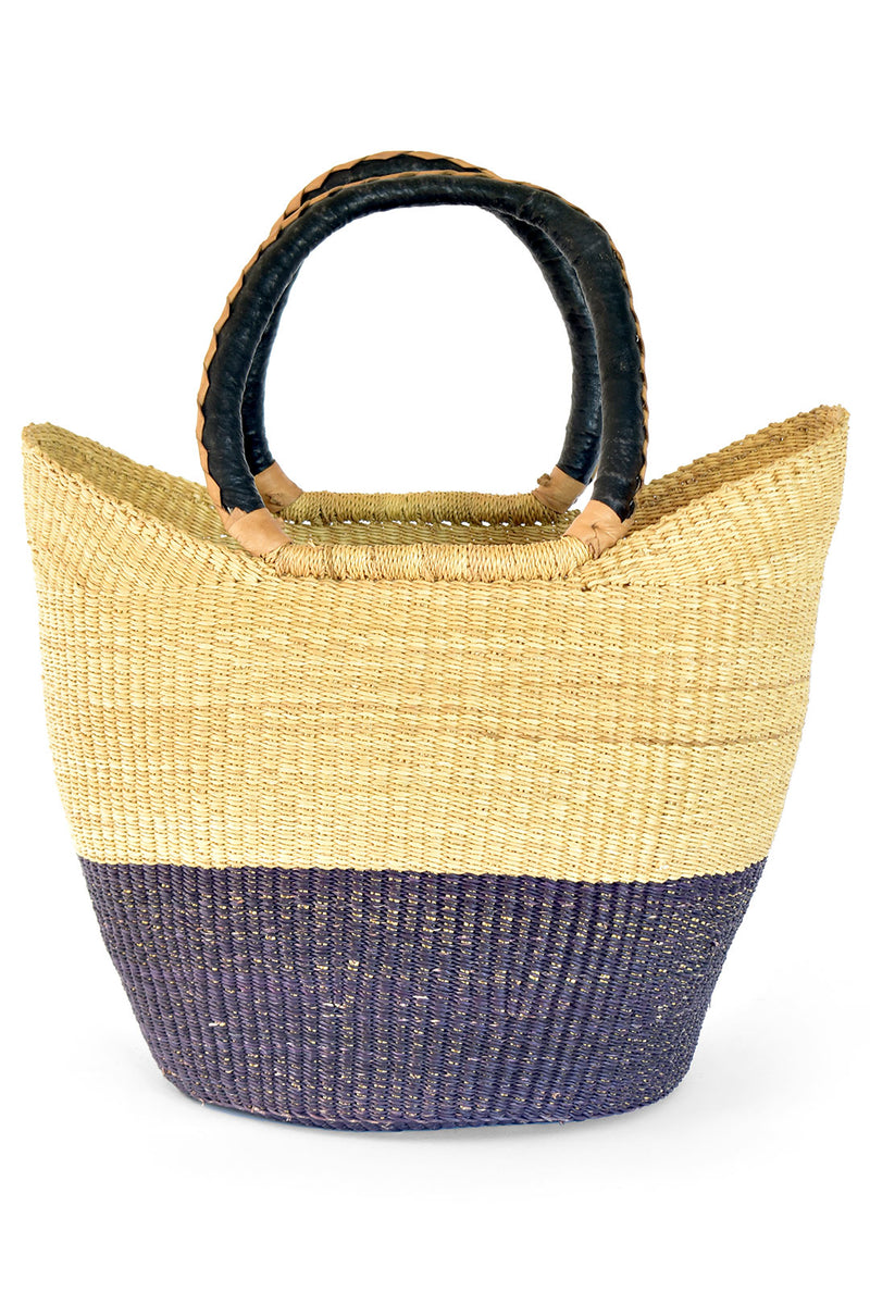 Inkwell Color Block Wing Shopper with Braided Leather Handles
