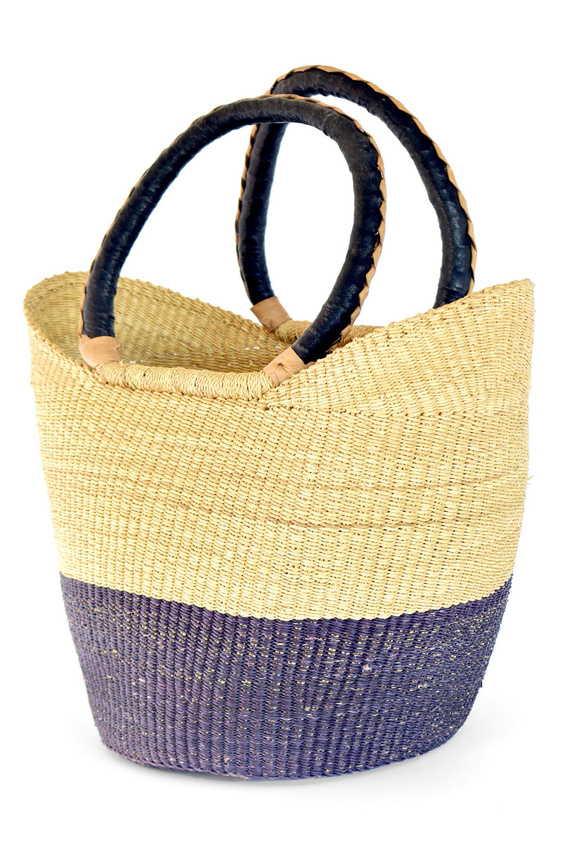 Inkwell Color Block Wing Shopper with Braided Leather Handles