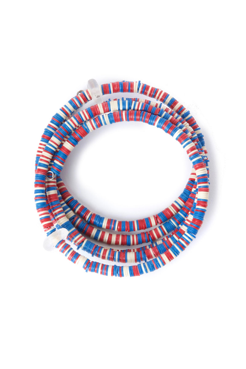 Red, White & Blue Phono Disc Coil Bracelet