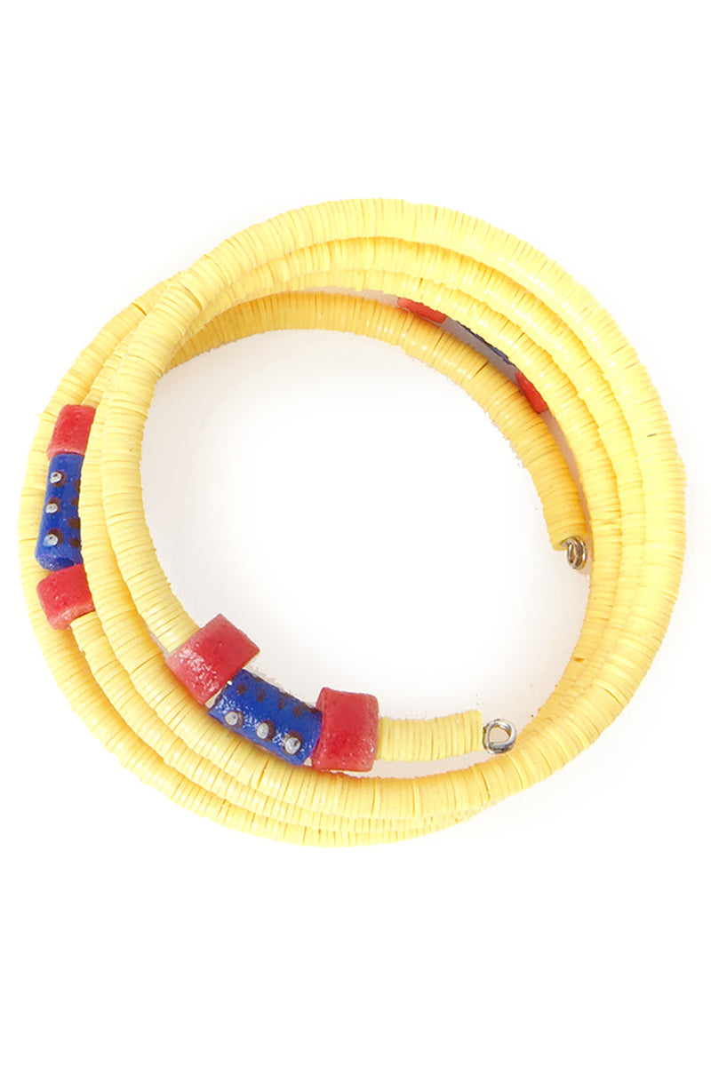 Yellow Phono Disc Coil Bracelet
