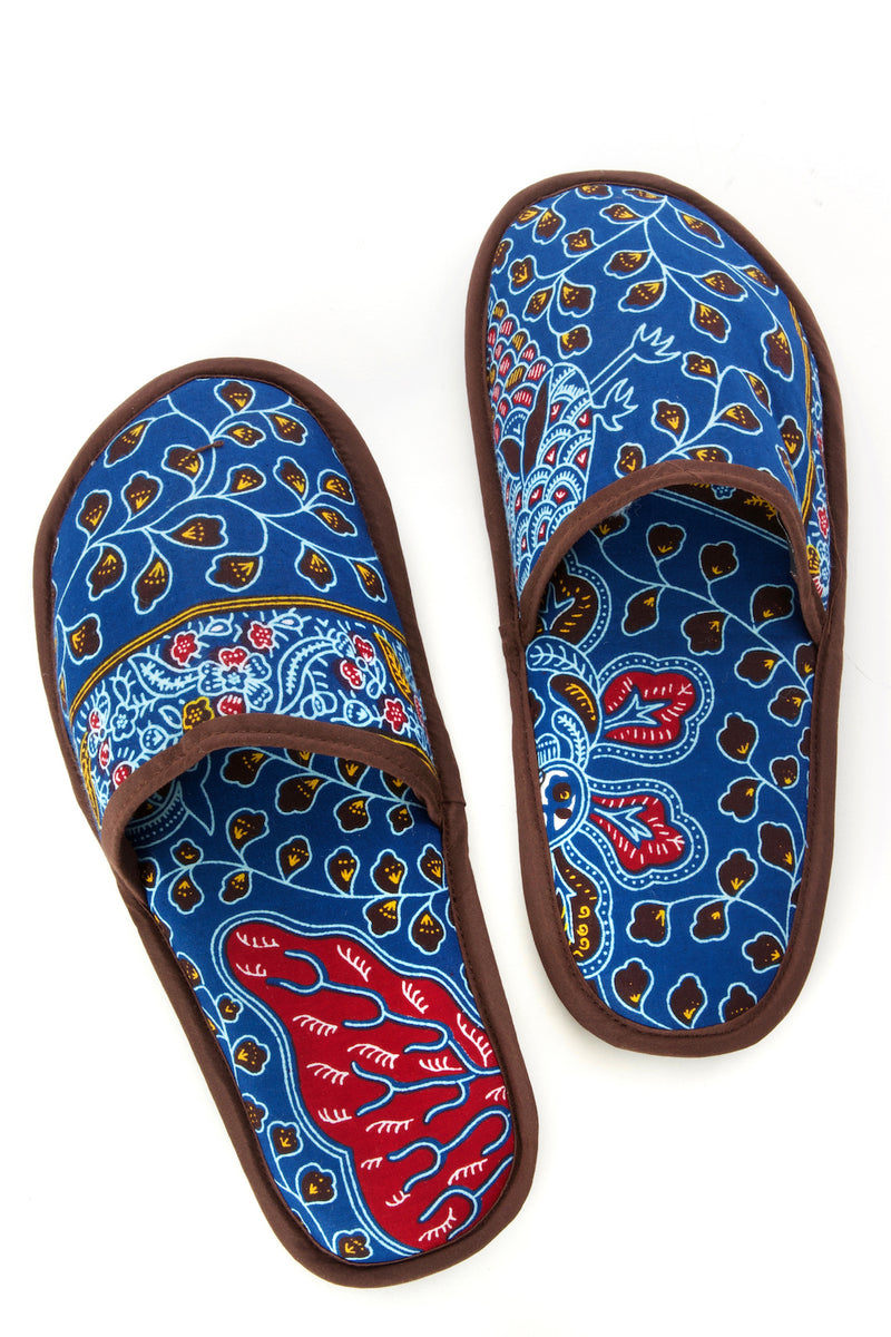 Medium Assorted Ankara Cloth House Slippers from Ghana