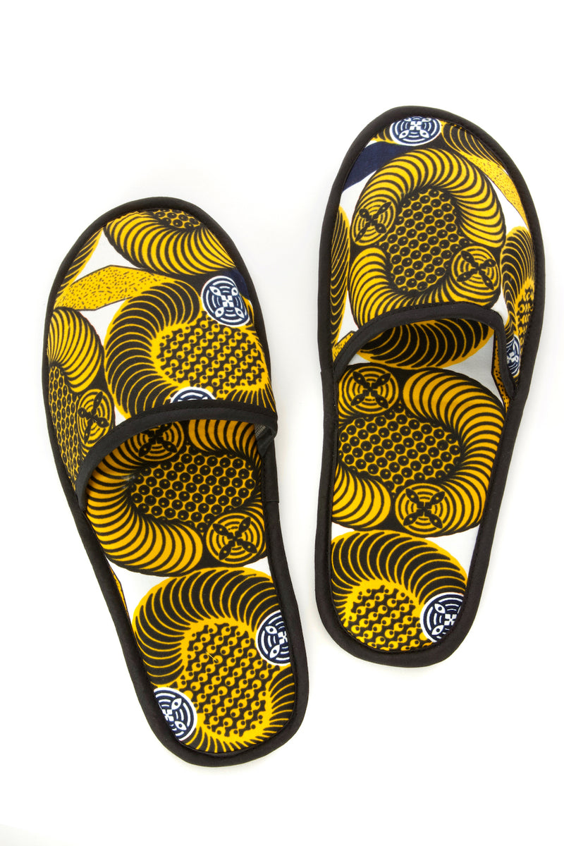 Large Assorted Ankara Cloth House Slippers from Ghana