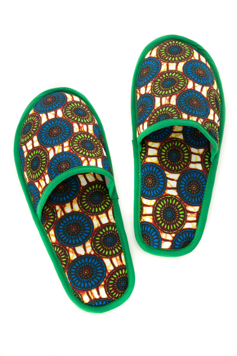 Extra Large Assorted Ankara Cloth House Slippers from Ghana